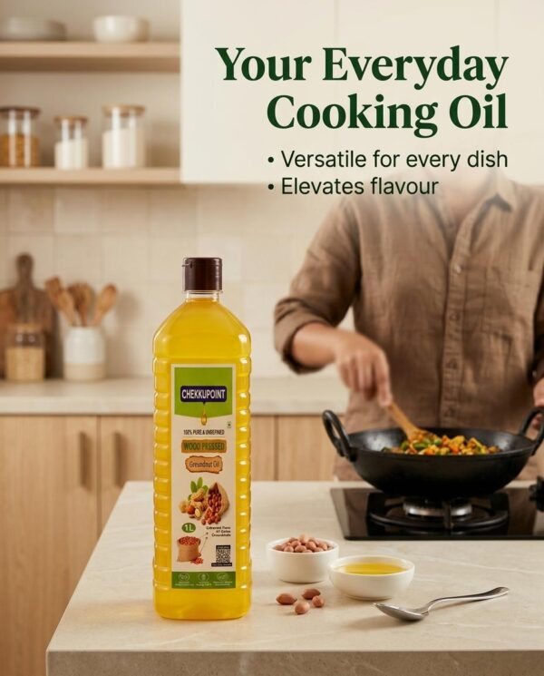 மரச்செக்கு கடலை எண்ணெய் - WOOD PRESSED GROUNDNUT OIL -  1/2 L , 1 L Bottle , 5 L