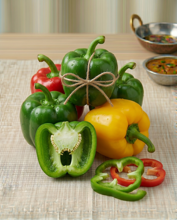 Fresh Green Capsicum (Bell Pepper) – Crisp, Juicy & Farm-Fresh Flavor Booster