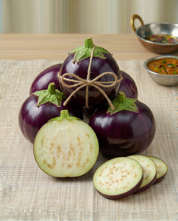 Fresh Brinjal (Eggplant/Baingan) – Tender, Glossy & Farm-Fresh Flavorful Vegetable